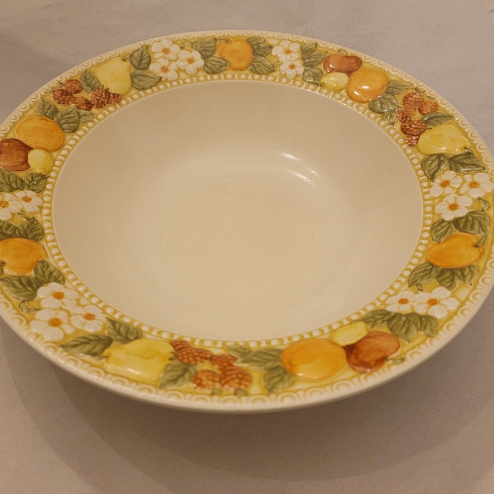 Vtg 1960s Metlox Vernon Ware Poppytrail 11" Serving Bowl Cream Replacement
